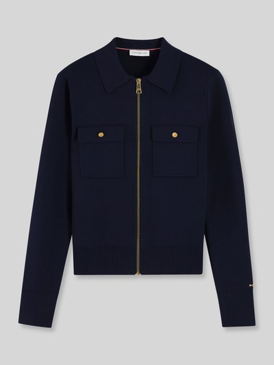 Tommy Hilfiger Regular Fit Strickjacke mit Brusttaschen Marine 2