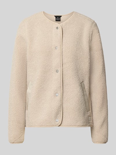 Produktfoto, Regular Fit Jacke mit Strukturmuster Modell 'Selma' von Didriksons in Beige, Knopfleiste, Eingrifftaschen, grobe Textur