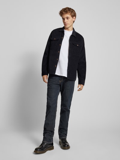 Jack & Jones Regular fit ribcordoverhemd met paspelzakken op de borst, model 'EDDIE' Zwart - 1