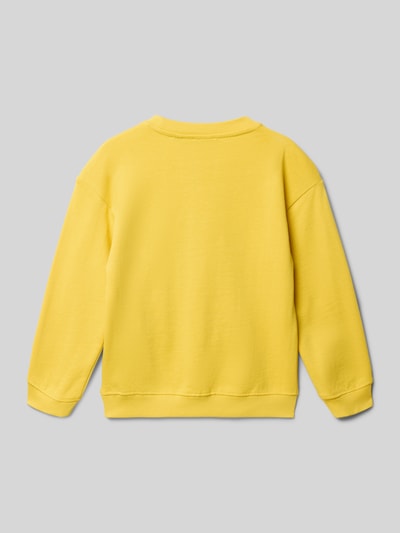 Produktfoto, Regular Fit Sweatshirt mit Allover-Motiv-Print von Blue Seven für kinder aus Reine Baumwolle, Rundhalsausschnitt, gelbe Farbe, elastische Abschlüsse