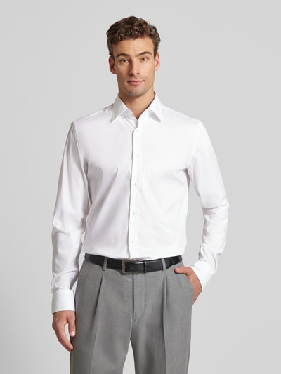 BOSS Slim Fit Business-Hemd mit Knopfleiste Weiss 4