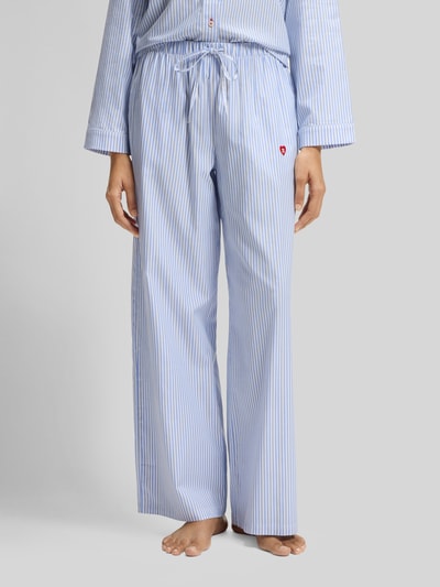 HUGO Loose Fit Pyjama-Hose aus Baumwoll-Viskose-Mix Modell 'DREEM' Hellblau 4