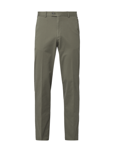 Hiltl Contemporary Fit Chino mit Webmuster  Oliv 1