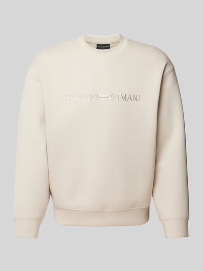 Emporio Armani Sweatshirt mit Label-Stitching Offwhite 2