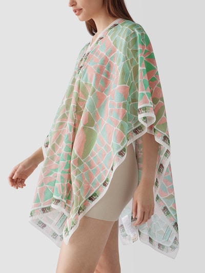 Emilio Pucci Poncho mit grafischem Allover-Muster Helltürkis 6