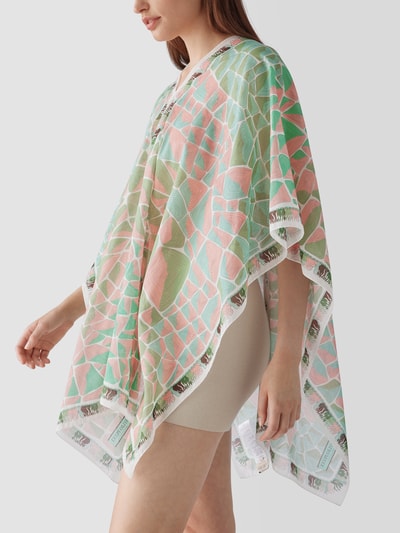 Emilio Pucci Poncho mit grafischem Allover-Muster Helltuerkis 6