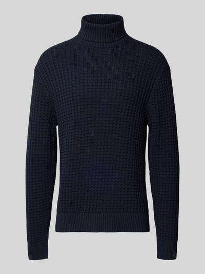 SELECTED HOMME Regular Fit Rollkragenpullover in Waffel-Struktur Modell 'TOM' Marine 2