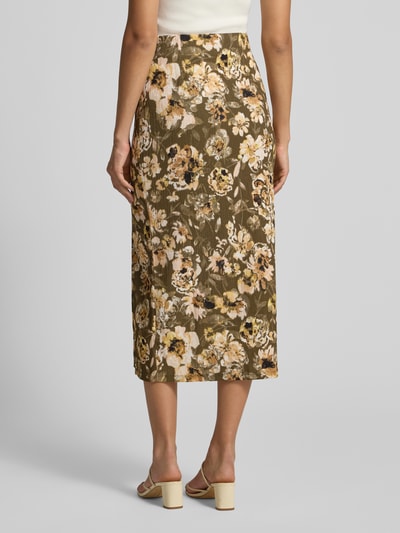 Zero Spódnica midi z rozcięciem z boku Khaki 5