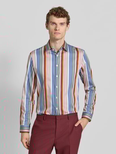 Jake*s Slim Fit Businesshemd aus Baumwolle mit Kentkragen Bordeaux 4