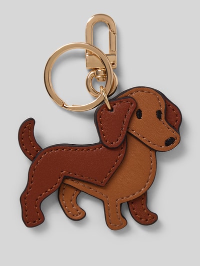 Productfoto, Sleutelhanger met dierenmotief model 'Dachshund' van Seidenfelt, goudkleurige sleutelring en karabijnhaak, damesaccessoire
