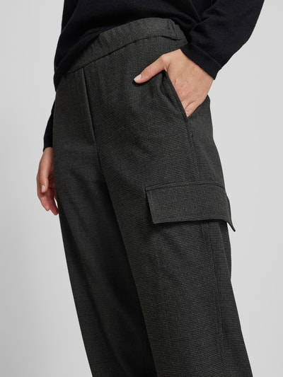 Marc O'Polo Relaxed Fit Cargo-Joggpants aus Viskose-Mix mit feinem Hahnentritt-Muster Black 3