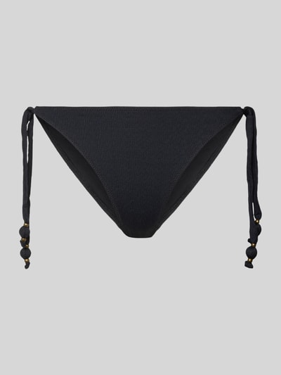 Produktfoto, zwart Bikinibroekje van materiaalmix met stretch van Banana Moon, nauwsluitend model, labeldetail, model 'MASSA'
