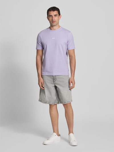BOSS Orange T-shirt met labelprint Lila - 1