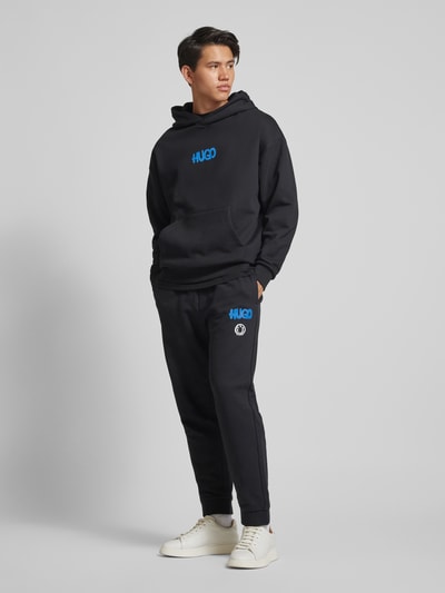 Hugo Blue Hoodie mit Label-Print Modell 'Nimayho' Black 1