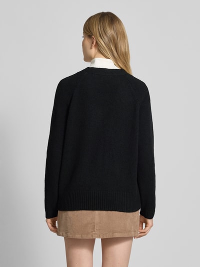 Vero Moda Comfort fit gebreid jack met V-hals, model 'BOOM' Zwart - 5