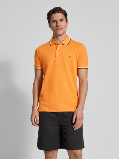 Christian Berg Men Poloshirt mit Label-Stitching Orange 4