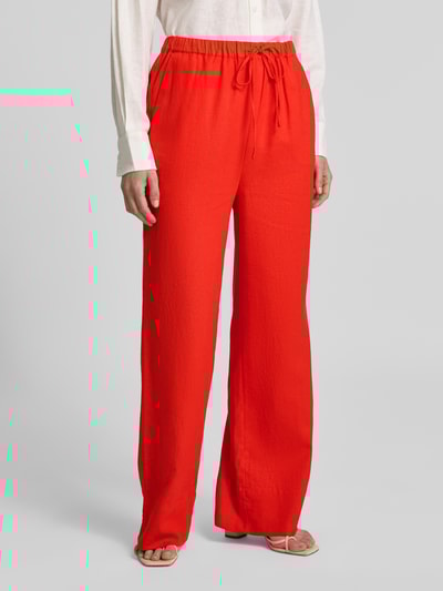 GUIDO MARIA KRETSCHMER WOMAN Stoffhose aus Leinen-Viskose-Mix Modell 'MATHILDA' Hellrot 4