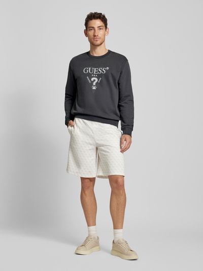 Guess Sweatshirt met labelprint, model 'TREATED' Zwart - 1