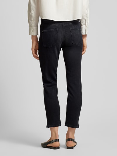 Cambio Straight leg jeans met siersteentjes, model 'PIPER' Zwart - 5