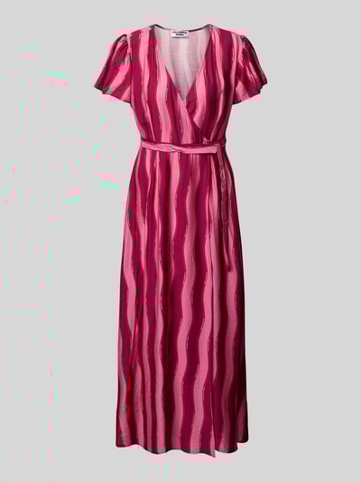 Colourful Rebel Wikkeljurk met strikceintuur, model 'Ava' Felroze - 2