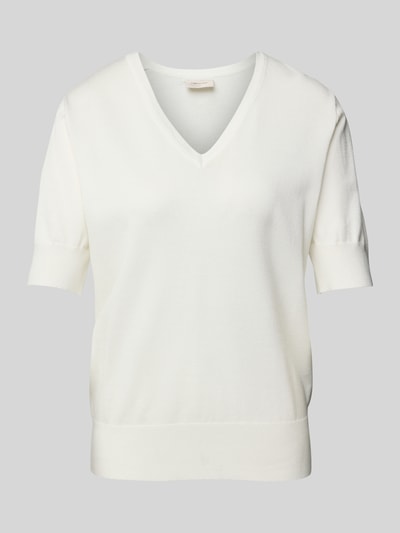 FREE/QUENT Strickshirt mit V-Ausschnitt Modell 'Katie' Offwhite 2