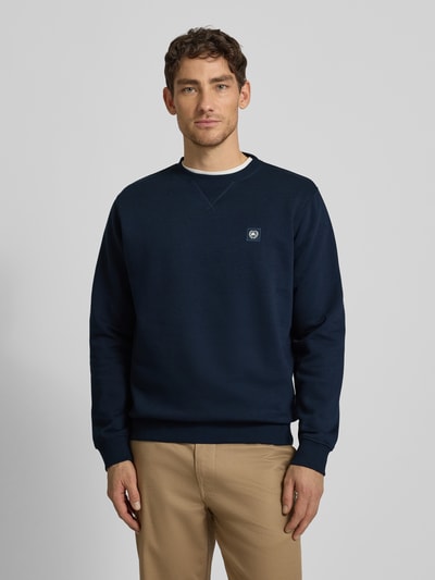 Lerros Sweatshirt mit Rundhalsausschnitt und Label-Patch Marine 4