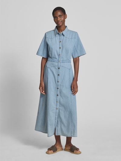 Gestuz Jeanskleid mit 1/2-Arm Modell 'sauda' Hellblau 4