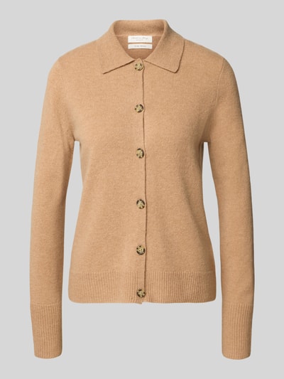 Christian Berg Woman Strickjacke mit Umlegekragen und Knopfleiste Camel 2