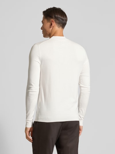 HUGO Regular fit gebreide pullover van viscosemix, model 'SAN MARC' Offwhite - 5