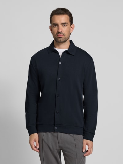 Lindbergh Sweatjacke mit Kentkragen Dunkelblau 4