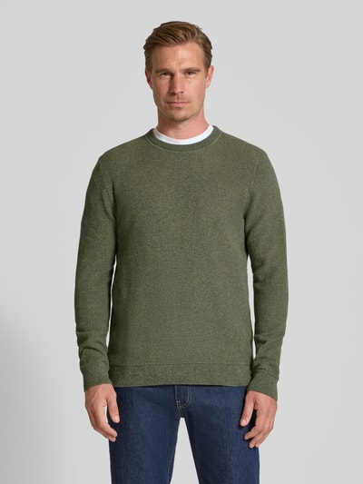 SELECTED HOMME Regular fit pullover van puur katoen, model 'ROSS' Olijfgroen - 4