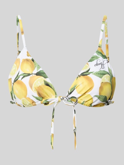 HUGO Bikini-Oberteil mit Allover-Muster Modell 'FANCY_TRIANGLE' GELB 1
