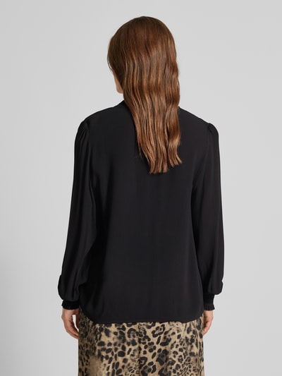 MOS MOSH Regular fit blouse van viscose met opstaande kraag, model 'Reta' Zwart - 5