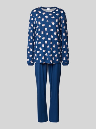 Mey Pyjama met korte knoopsluiting Donkerblauw - 1