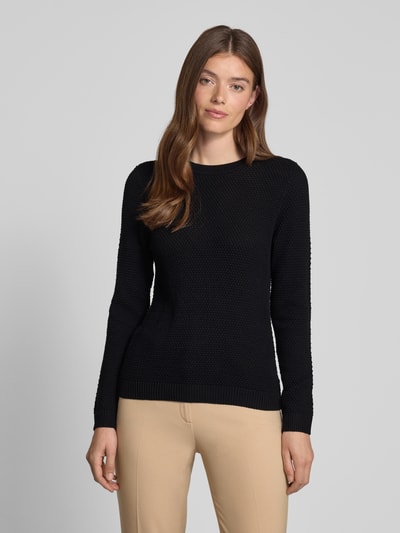 Vila Strickpullover mit gerippten Abschlüssen Modell 'dalo' Black 4