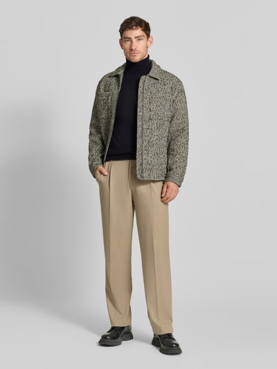 MCNEAL Regular fit coltrui van wolmix met kasjmier Zwart - 1