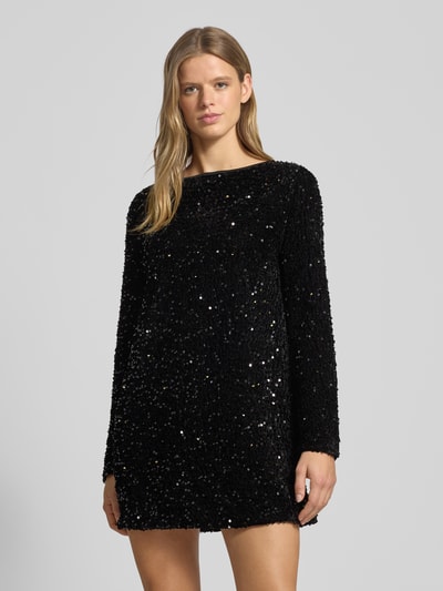 ONLY Körpernahes Cocktailkleid mit Pailettenbesatz Modell 'ANIKA' Black 4