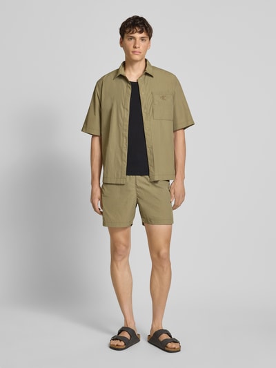 Calvin Klein Underwear Regular fit zwembroek in dubbele-laagjeslook Kaki - 1