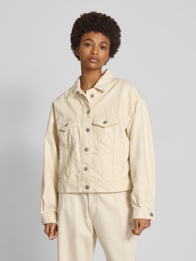 Review Trucker jacket met strookzakken Offwhite - 4