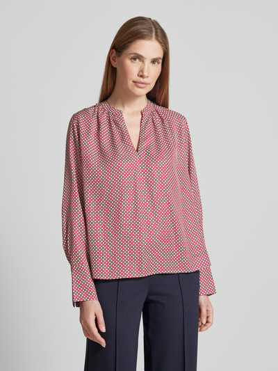 Tommy Hilfiger Regular fit blouse met V-hals Rood - 4