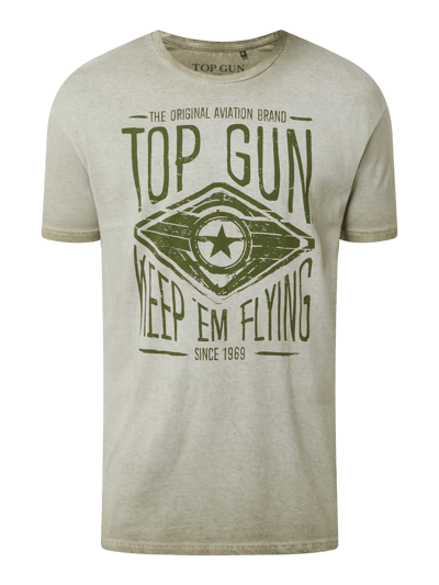 Top Gun T-Shirt mit Logo-Print Oliv 2