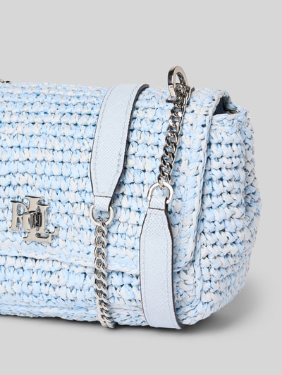 Lauren Ralph Lauren Schoudertas in gevlochten look, model 'SOPHEE' Lichtblauw - 3