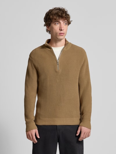 Marc O'Polo Denim Regular Fit Troyer aus reiner Baumwolle Beige 4