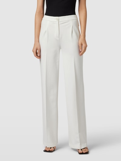 Marc Cain High Waist Stoffhose aus Viskose-Mix mit Bundfalte Offwhite 4