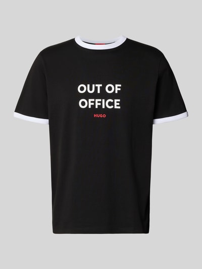 Produktfoto, Regular Fit T-Shirt aus reiner Baumwolle Modell 'DOFFICE' von HUGO in Optik: Unifarben, Label-Print, Schriftzug-Print, Kontrastdetails, Rundhals, Kurzarm