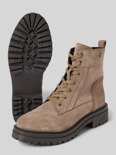 Geox Schnürstiefel mit strukturierter Sohle Modell 'IRIDEA' Taupe 4