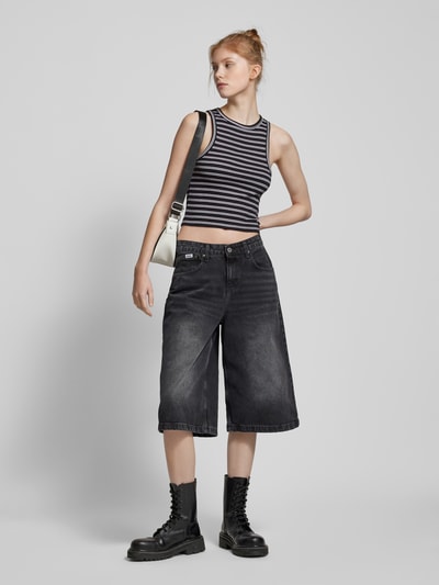 QS Cropped Tanktop mit Label-Detail Black 1