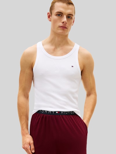 Tommy Hilfiger Koszulka na ramiączkach o kroju regular fit z mieszanka bawełny z wyhaftowane logo Biały 4
