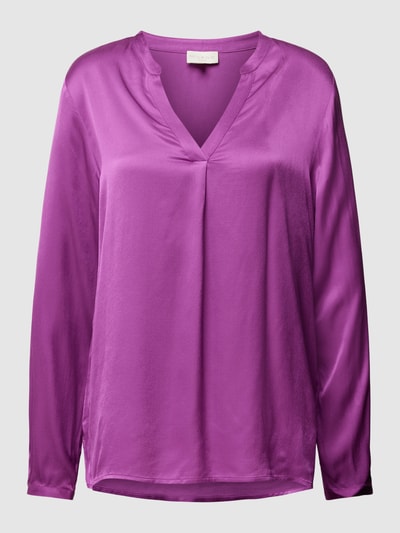 Milano Italy Blusenshirt mit V-Ausschnitt Fuchsia 2