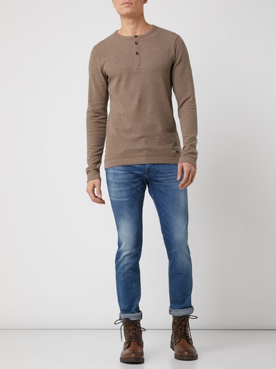 BOSS Orange Longsleeve mit Knopfleiste Modell 'Trix' Camel 1